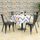 4 Pieces Tolix Style Metal Dining Side Chair Stackable Wood Seat