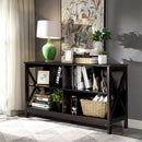 Wooden TV Stand Entertainment for TVs up to 55 Inch with X-Shaped Frame