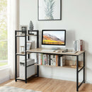 59-Inch Computer Desk Home Office Workstation 4-Tier Storage Shelves