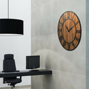 27 Inch Round Wall Clock Decorative Wooden Silent Clock with Battery