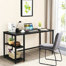 47 Inch Computer Desk Office Study Table Workstation Home with Adjustable Shelf Black