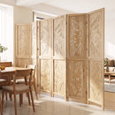 6-Panel Room Divider with Palm Leaf Design - 67" Tall