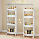 Rolling Utility Cart with Detachable Trays - 3/4 Tier