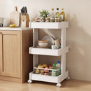 Rolling Utility Cart with Detachable Trays - 3/4 Tier