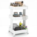 Rolling Utility Cart with Detachable Trays - 3/4 Tier