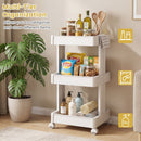 Rolling Utility Cart with Detachable Trays - 3/4 Tier