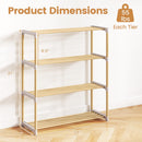 3-Tier Solid Wood Shoe Rack with Slatted Shelves