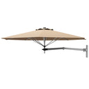 8ft Wall-Mounted Telescopic Folding Tilt Sun Shade Umbrella