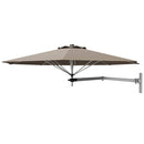 8ft Wall-Mounted Telescopic Folding Tilt Sun Shade Umbrella