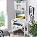 Corner Computer Desk with Hutch and Storage Shelves