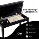 Solid Wood PU Leather Piano Bench with Storage