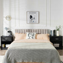 2 Pieces Nightstand with Storage Drawer and Cabinet