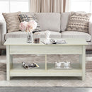 Lift Top Coffee Table with Hidden Storage Compartment and Lower Shelf for Study Room