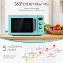 0.9 Cu.ft Retro Countertop Compact Microwave Oven