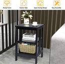 2 Pieces 3-Tier Nightstand with Reinforced Bars and Stable Structure