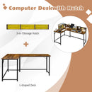 5.5 Inch L-shaped Computer Desk with Bookshelf
