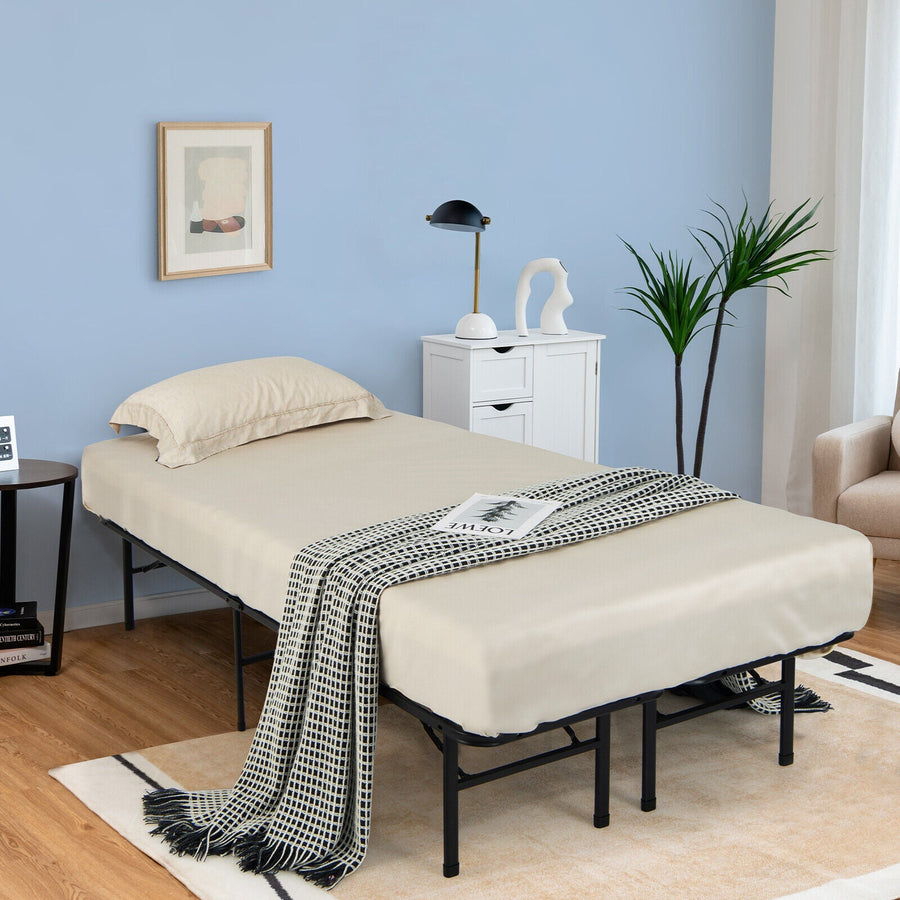 Full/King Size Folding Steel Platform Bed Frame for Kids and Adults
