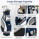 10.5 Inch Golf Stand Bag with 14 Way Dividers and 7 Zippered Pockets