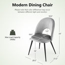 Dining Chair Set of 2 with Metal Base and Adjustable Pads