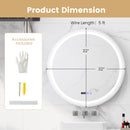 Anti-Fog Round Led Bathroom Mirror with 3 Color LED Lights