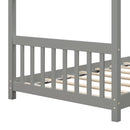 Twin Size Wooden House Bed with Roof