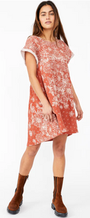 Free People: Pinwheel Mini Dress – Coral, Size Medium