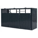 3-Bin Metal Trash Can Storage Shed with Flip-Up Lids for Yard