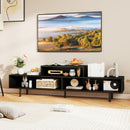 3 Cubby TV Stand for TVs up to 70 Inch with Open Storage Compartments
