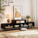 3 Cubby TV Stand for TVs up to 70 Inch with Open Storage Compartments