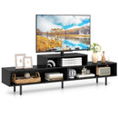 3 Cubby TV Stand for TVs up to 70 Inch with Open Storage Compartments
