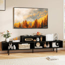 3 Cubby TV Stand for TVs up to 70 Inch with Open Storage Compartments