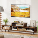 3 Cubby TV Stand for TVs up to 70 Inch with Open Storage Compartments