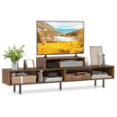 3 Cubby TV Stand for TVs up to 70 Inch with Open Storage Compartments