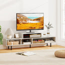3 Cubby TV Stand for TVs up to 70 Inch with Open Storage Compartments