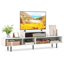 3 Cubby TV Stand for TVs up to 70 Inch with Open Storage Compartments