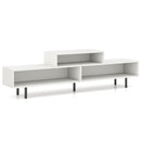 3 Cubby TV Stand for TVs up to 70 Inch with Open Storage Compartments