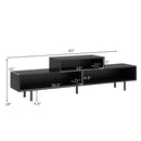 3 Cubby TV Stand for TVs up to 70 Inch with Open Storage Compartments