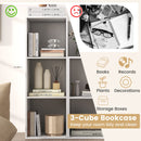 3 Cube Bookshelf with Back Guardrail for Living Room Bedroom