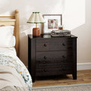 3-Drawer Dresser Wide Chest of Drawers Modern Large Nightstand Closet Storage Organizer-Dark Brown