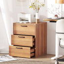 3-Drawer Nightstand with Wood Grain Finish