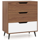 3-Drawer Wooden Dresser with Metal Legs - Rustic Farmhouse