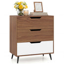 3-Drawer Wooden Dresser with Metal Legs - Rustic Farmhouse