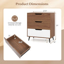 3-Drawer Wooden Dresser with Metal Legs - Rustic Farmhouse