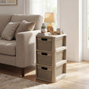 3-Drawer Storage Organizer with Wicker Patterns