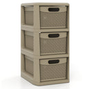 3-Drawer Storage Organizer with Wicker Patterns