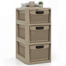 3-Drawer Storage Organizer with Wicker Patterns