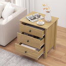 3-Drawer Wooden Nightstand with Metal Slides