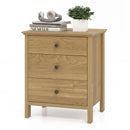 3-Drawer Wooden Nightstand with Metal Slides