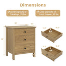 3-Drawer Wooden Nightstand with Metal Slides