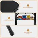 3-Height Folding Camping Table with Large Storage Net & Handle